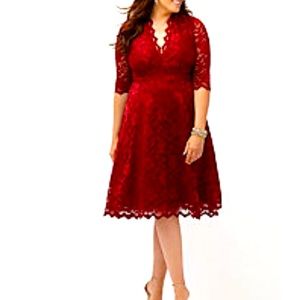 Kiyonna Red Lace 2x dress